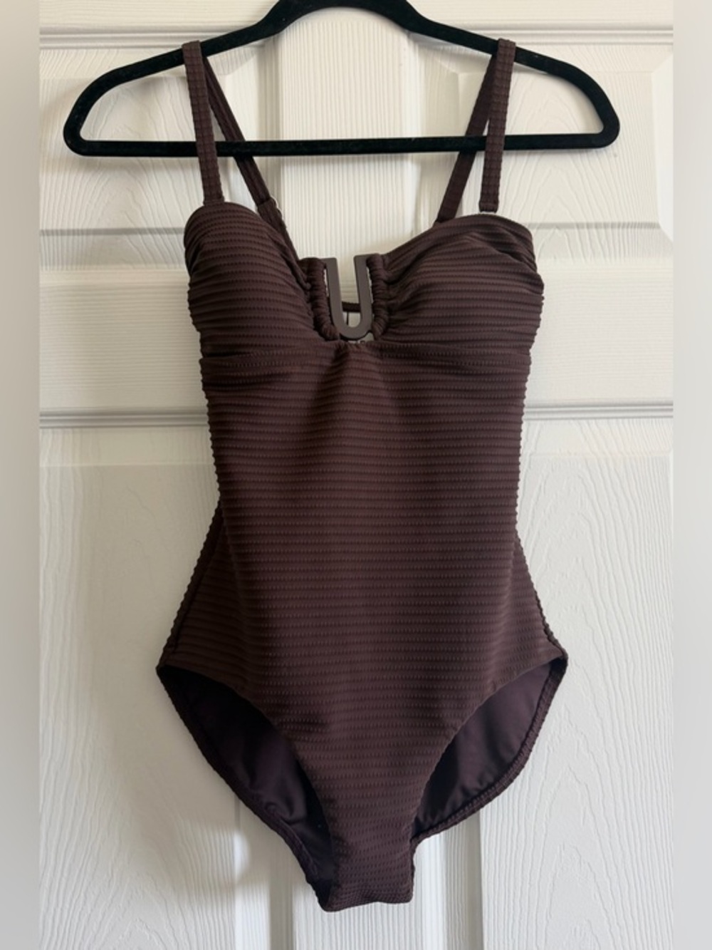 NWT Sea Level Australia Spinnaker U Bar Bandeau One Piece Swimsuit in Dark Brown